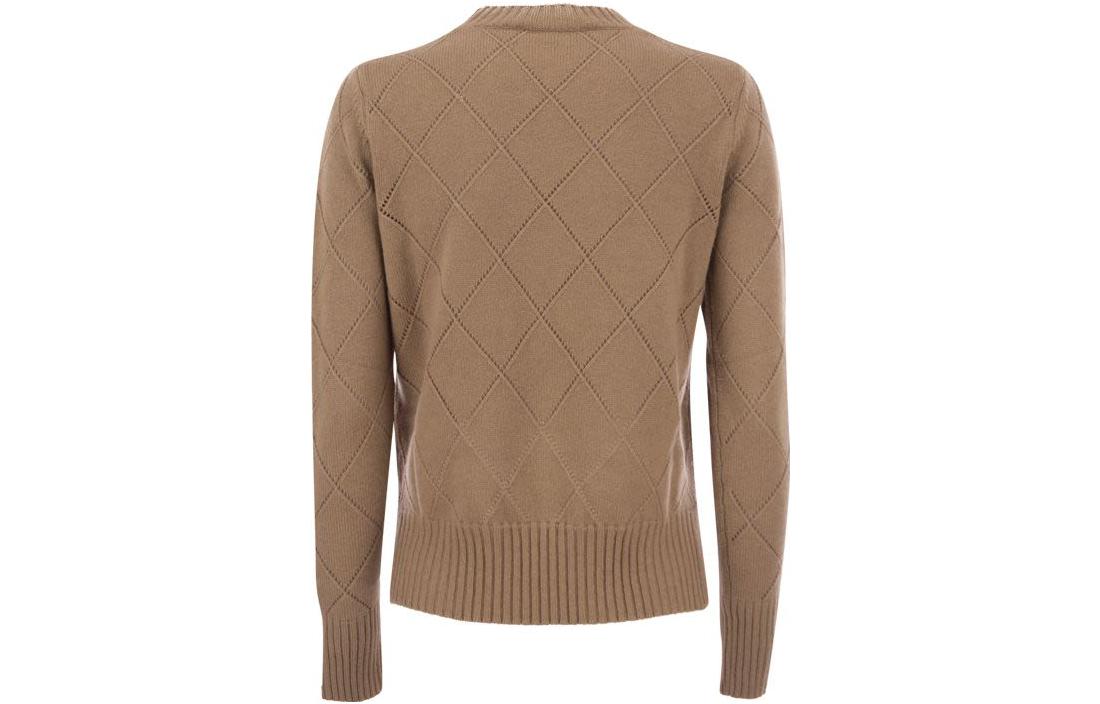 Shop (W) ''S Max Mara MaxMara Studio FW23 棕色格紋圓領長袖毛衣 2363660839600