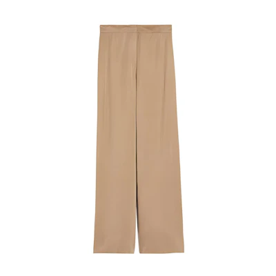(Women) 'S Max Mara MaxMara Studio Gardena Flowing Satin Wide-Leg Trousers Beige Women’s Casual Pants 6131104106001-GARDENA