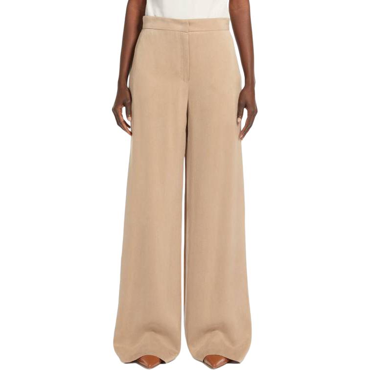 Shop (W) Pantalones Anchos Satinados Max Mara Studio Gardena Beige Mujer Casual. 6131104106001-GARDENA