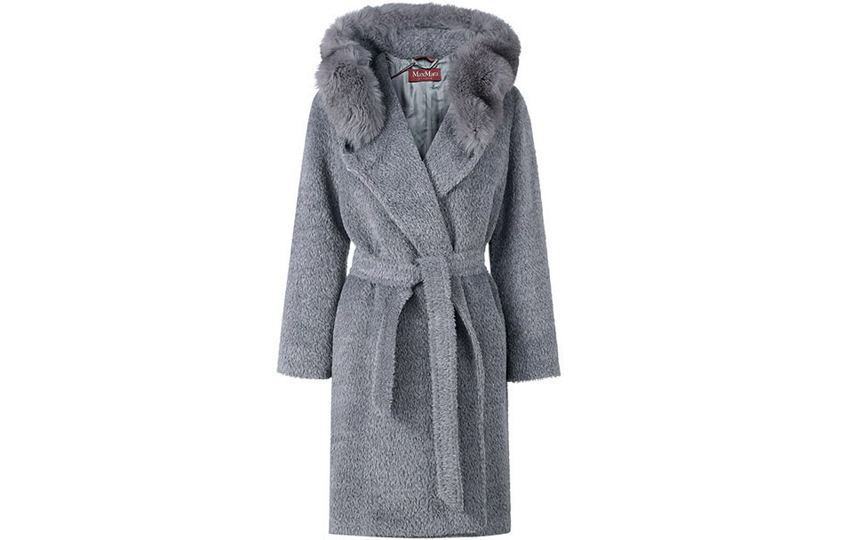 (Women) 'S Max Mara MaxMara Studio Gessy  Gray Hooded Belted Mid-Length Wool Coat. 6016122306010-GESSY 圖 2