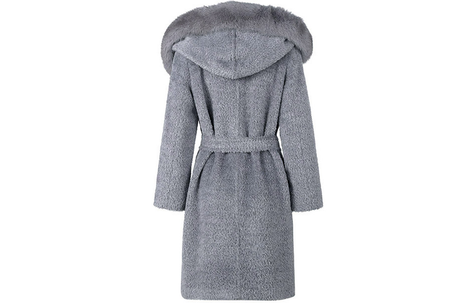 (Women) 'S Max Mara MaxMara Studio Gessy  Gray Hooded Belted Mid-Length Wool Coat. 6016122306010-GESSY 圖 3