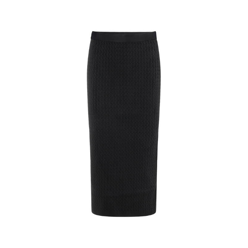(Women) 'S Max Mara MaxMara Studio Ginosn  Black Slim-Fit Knit Midi Dress Casual Wear 6306023906001-GINOSA