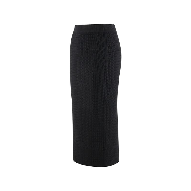 Shop (W) ''Vestido Midi Ajustado de Punto Negro Max Mara Studio Ginosn Ropa Casual'' 6306023906001-GINOSA