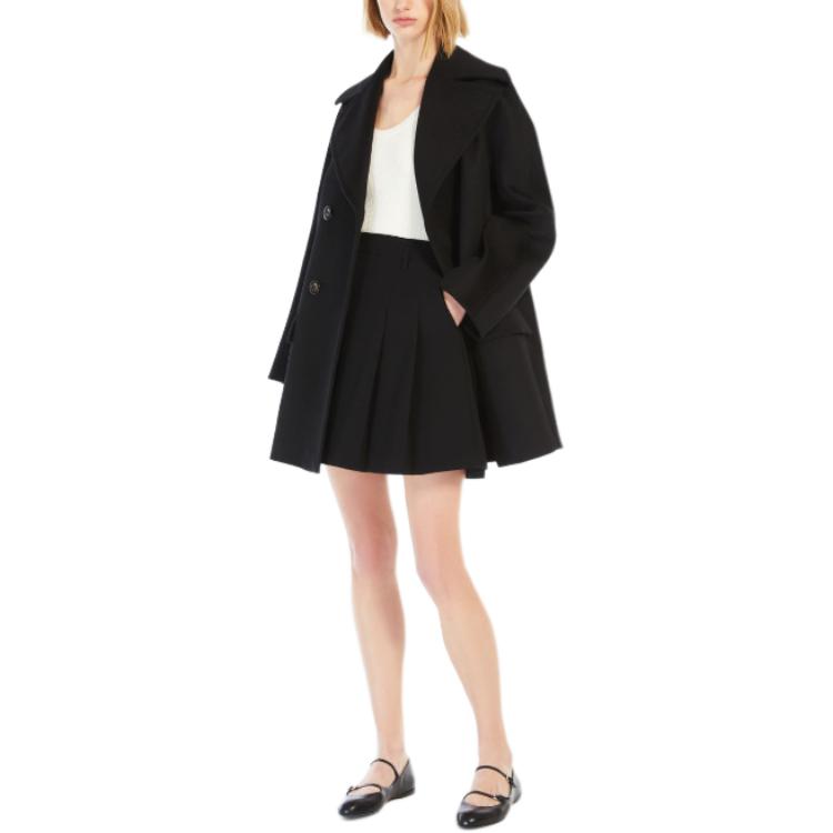 Lookbook (W) Abrigo Largo Negro Doble Botonadura de Lana ''S Max Mara Studio Kent. 6086044106013-KENT