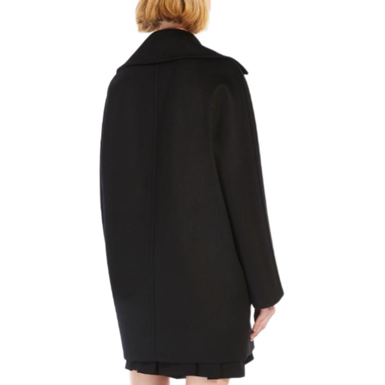 Purchase (W) Abrigo Largo Negro Doble Botonadura de Lana ''S Max Mara Studio Kent. 6086044106013-KENT
