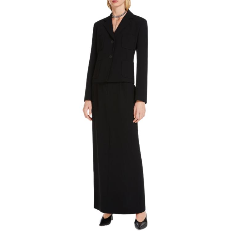 Lookbook (Women) 'S Max Mara MaxMara Studio Lemma Black High-Waist Midi Casual Skirt for Women. 6106074106001-LEMMA