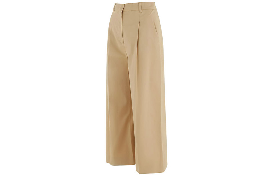 Shop (Women) 'S Max Mara MaxMara Studio Lerici  Loose Fit Cropped Wide-Leg Pants Khaki. 6131033106002-LERICI
