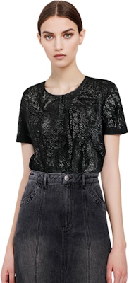 (W) ''스막스마라 스튜디오 레테라 블랙 레이스 크루넥 반팔 티셔츠'' 6941013106003-LETTERA Shop (W) ''스막스마라 스튜디오 레테라 블랙 레이스 크루넥 반팔 티셔츠'' 6941013106003-LETTERA