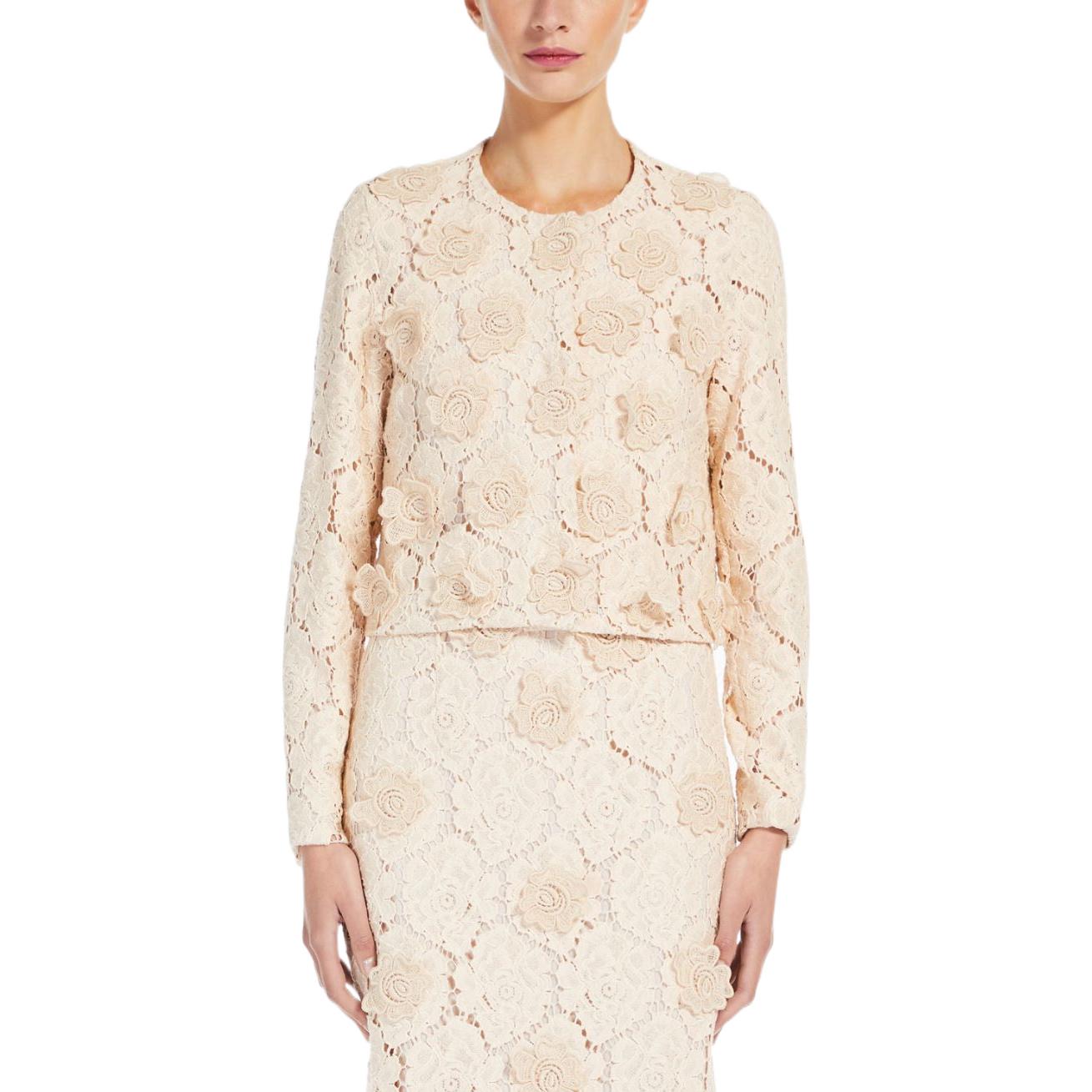 Lookbook (Women) 'S Max Mara MaxMara Studio Lirica Pink Lace Floral Trim Jacket for Women. 6041043406001-LIRICA