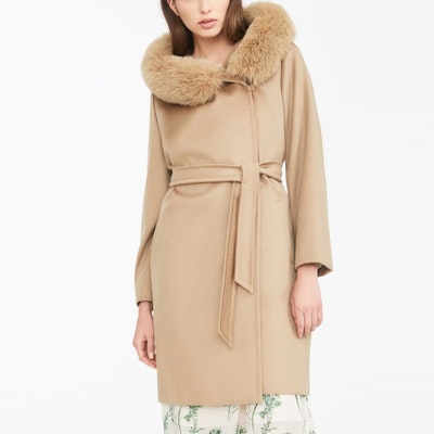 (W) ''S Max Mara Studio マンゴー キャメル タイウエスト コート ファー襟付き. 6016112906006-MANGO Lookbook (W) ''S Max Mara Studio マンゴー キャメル タイウエスト コート ファー襟付き. 6016112906006-MANGO