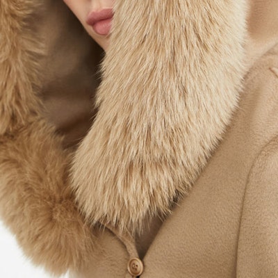 (W) ''斯 Max Mara MaxMara Studio 芒果色驼羊毛大衣配简约毛领'' 6016090906006-MANGO Details for (W) ''斯 Max Mara MaxMara Studio 芒果色驼羊毛大衣配简约毛领'' 6016090906006-MANGO