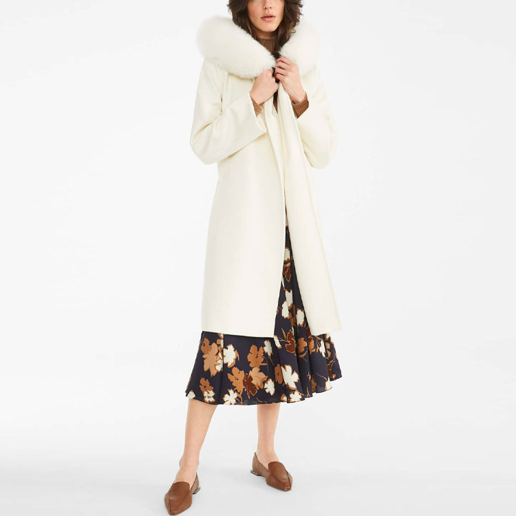 (Women) 'S Max Mara MaxMara Studio Mango Collection White Belted Mid-length Coat 6016090906001-MANGO 圖 3