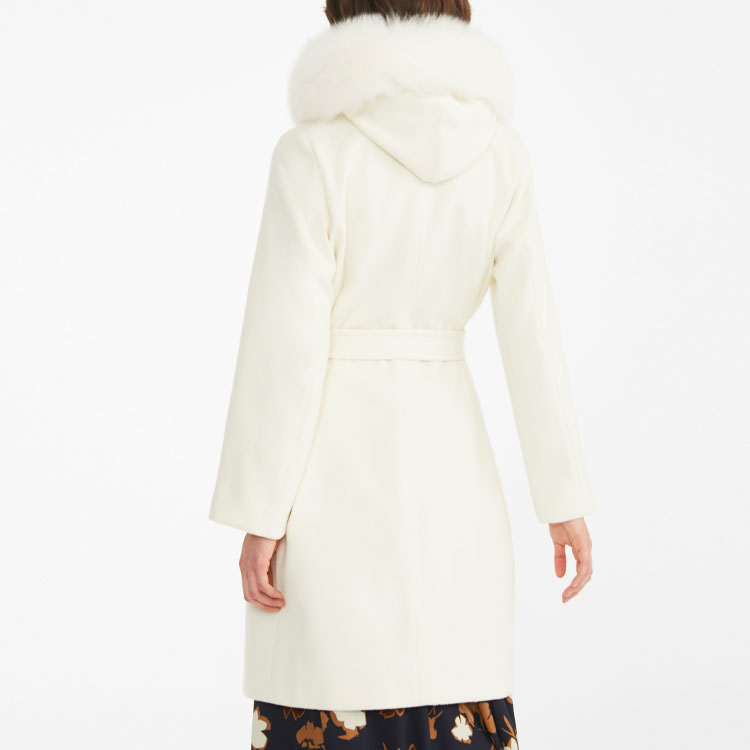 (Women) 'S Max Mara MaxMara Studio Mango Collection White Belted Mid-length Coat 6016090906001-MANGO 圖 5