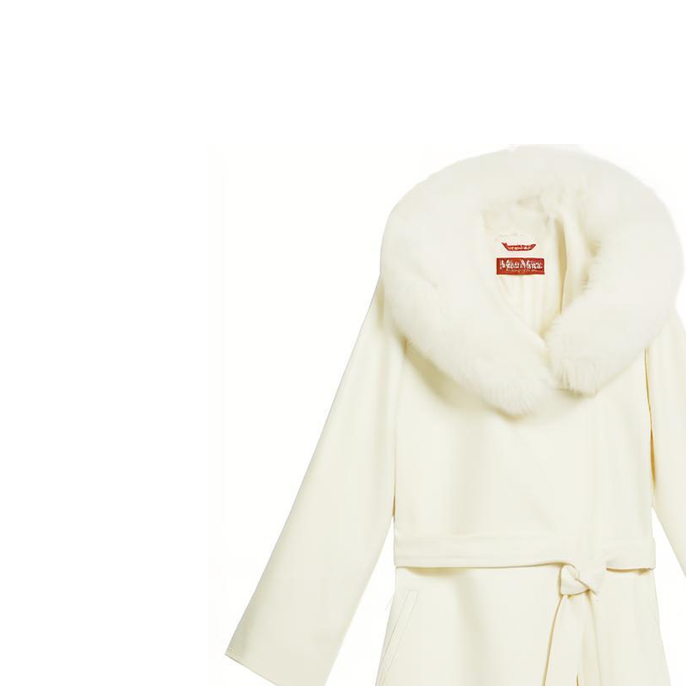(Women) 'S Max Mara MaxMara Studio Mango Collection White Belted Mid-length Coat 6016090906001-MANGO 圖 7
