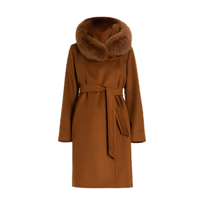 (Women) 'S Max Mara MaxMara Studio MANGO Series Classic Tie Neck Coat for Women 6016131906059-MANGO