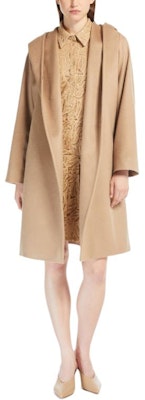 (W) ''S Max Mara MaxMara工作室女士新mang羊毛中长连帽大衣 - 驼色. POIZON240715255 Lookbook (W) ''S Max Mara MaxMara工作室女士新mang羊毛中长连帽大衣 - 驼色. POIZON240715255