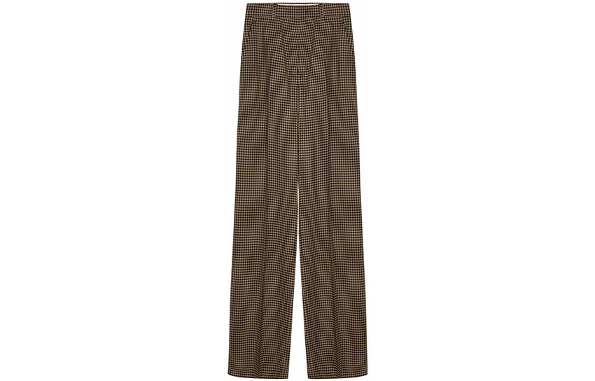 (Women) 'S Max Mara MaxMara Studio Oronte Plaid Print Straight-Leg Trousers Women Brown. 61360329000001-ORONTE