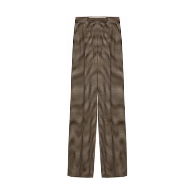 (Women) 'S Max Mara MaxMara Studio Oronte Plaid Print Straight-Leg Trousers Women Brown. 61360329000001-ORONTE
