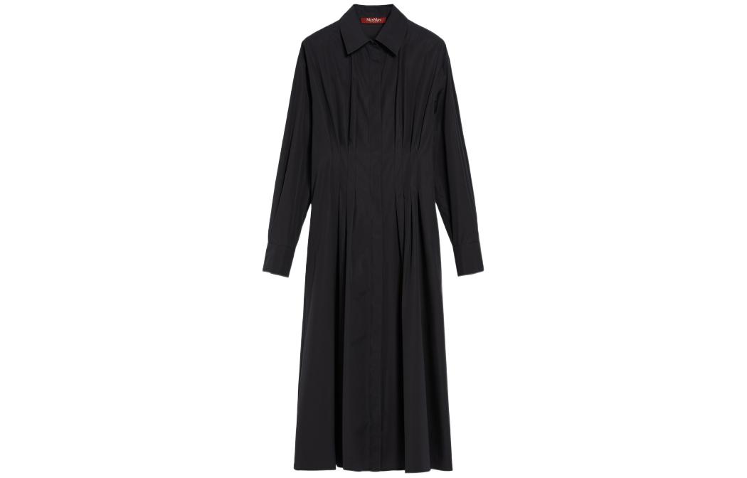 Order (Women) 'S Max Mara MaxMara Studio Pancia Long Sleeve Shirt Dress Women’s Black 6221012106004-PANCIA