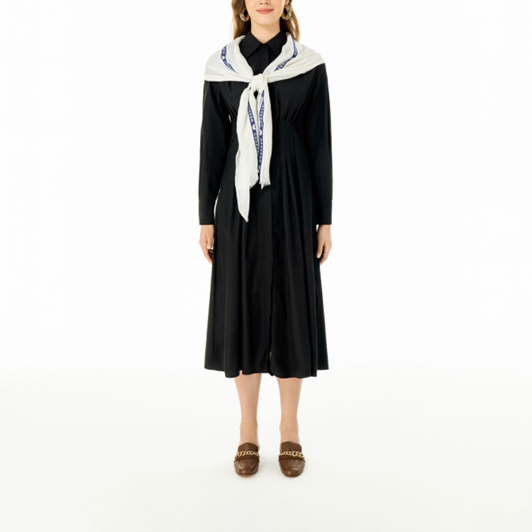 Lookbook (Women) 'S Max Mara MaxMara Studio Pancia Long Sleeve Shirt Dress Women’s Black 6221012106004-PANCIA