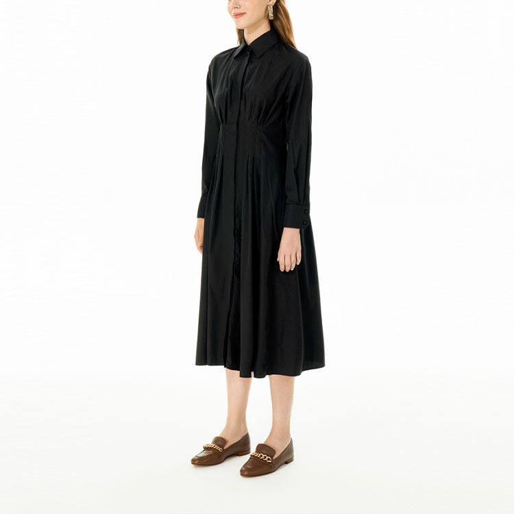 Shop (Women) 'S Max Mara MaxMara Studio Pancia Long Sleeve Shirt Dress Women’s Black 6221012106004-PANCIA