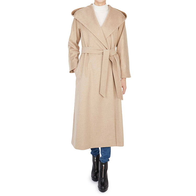 (Women) 'S Max Mara MaxMara Studio Patrik Cashmere Waist-Tied Hooded Coat 60161113000-003 圖 3