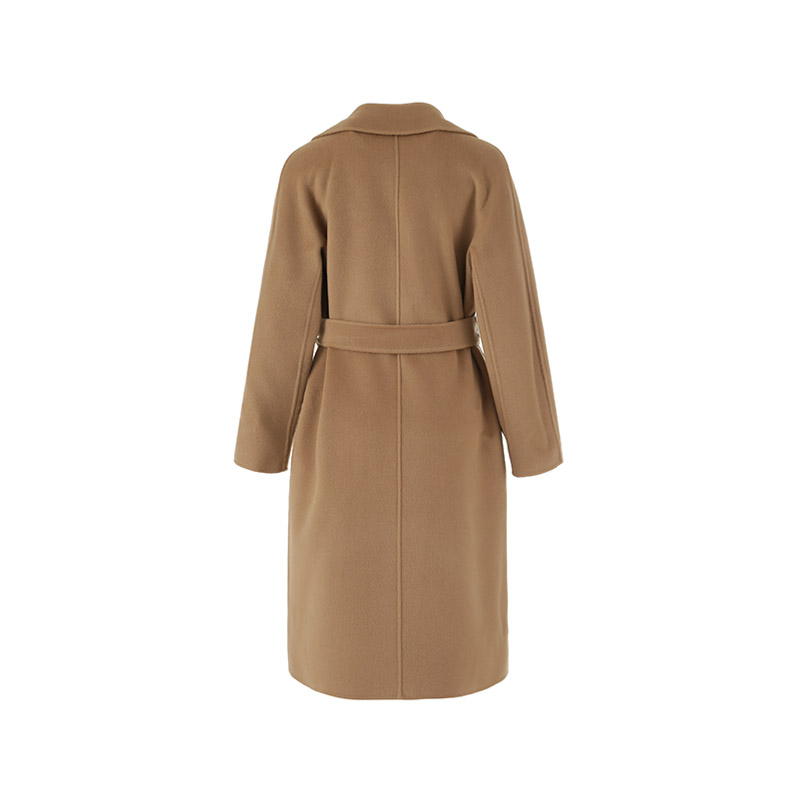 Lookbook (W) ''Max Mara Studio Rapido Mantel Panjang dengan Ikat Pinggang Warna Coklat Solid'' 1601106106010-RAPIDO