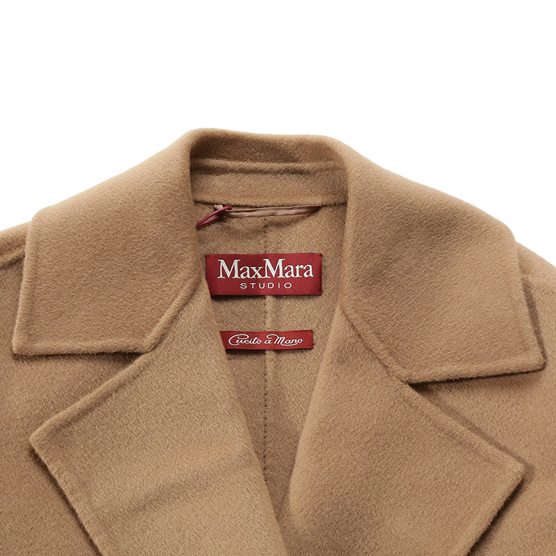 Sizing (W) ''Max Mara Studio Rapido Mantel Panjang dengan Ikat Pinggang Warna Coklat Solid'' 1601106106010-RAPIDO