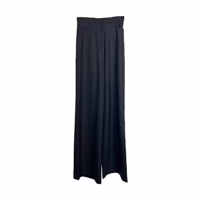 (Women) 'S Max Mara MaxMara Studio Samovar Black Wool Tapered Casual Pants 6136012306005-SAMOVAR