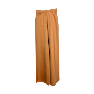 (Women) 'S Max Mara MaxMara Studio Samovar Caramel Wool Twill Straight-Leg Pants for Women 6136012306011-SAMOVAR