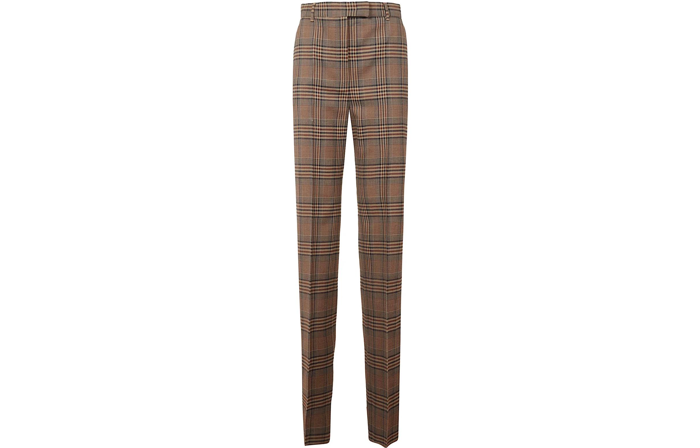 (Women) 'S Max Mara MaxMara Studio Sheree Plaid Print Brown Casual Pants for Women. 61360829000003-SHEREE