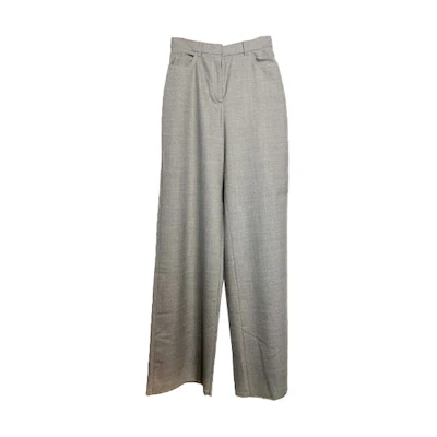 (Women) 'S Max Mara MaxMara Studio SS22 Samovar Grey Wool Twill Straight-Leg Pants 6136012306009-SAMOVAR