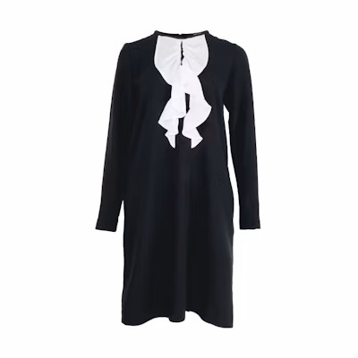 (Women) 'S Max Mara MaxMara Studio SS23 Black Long-Sleeve Crew Neck Dress 62210437001