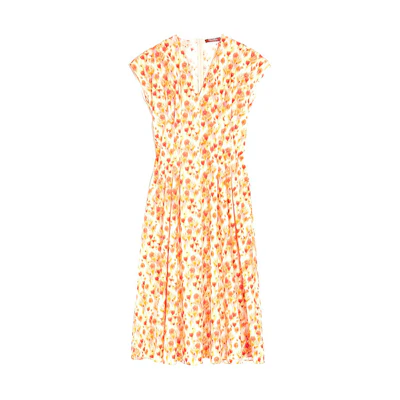 (Women) 'S Max Mara MaxMara Studio SS23 Digine Floral Print Waist Dress Women’s Orange Maxi 6221063106005-DIGIONE