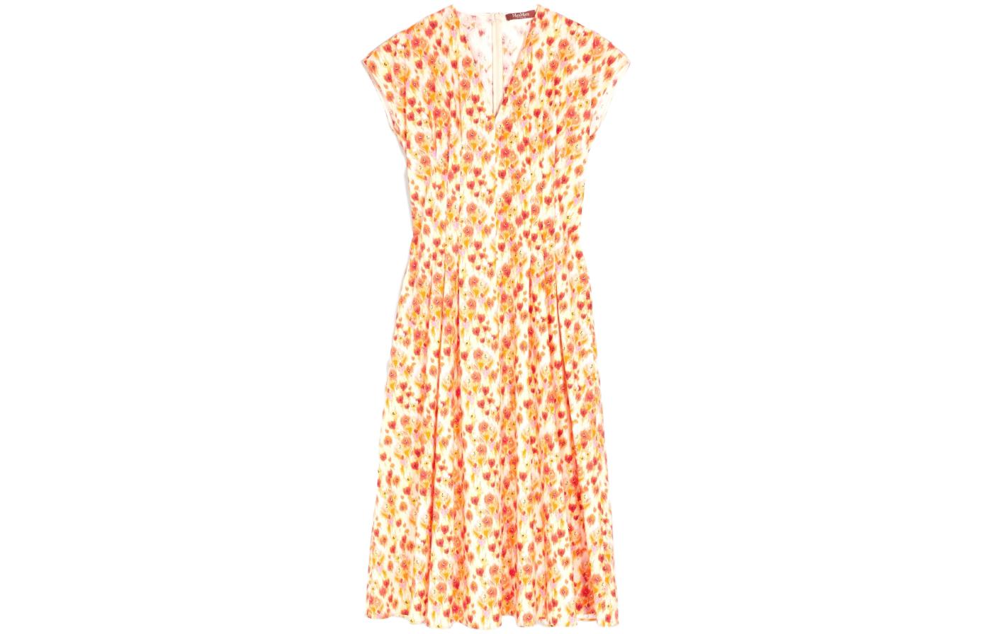 Order (Women) 'S Max Mara MaxMara Studio SS23 Digine Floral Print Waist Dress Women’s Orange Maxi 6221063106005-DIGIONE
