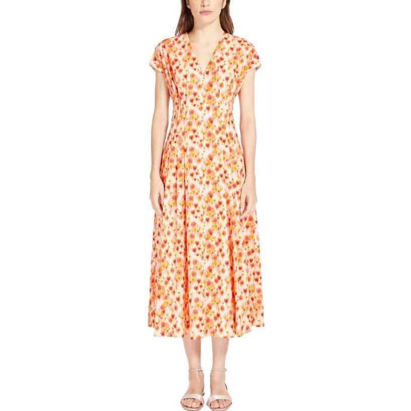 Lookbook (Women) 'S Max Mara MaxMara Studio SS23 Digine Floral Print Waist Dress Women’s Orange Maxi 6221063106005-DIGIONE