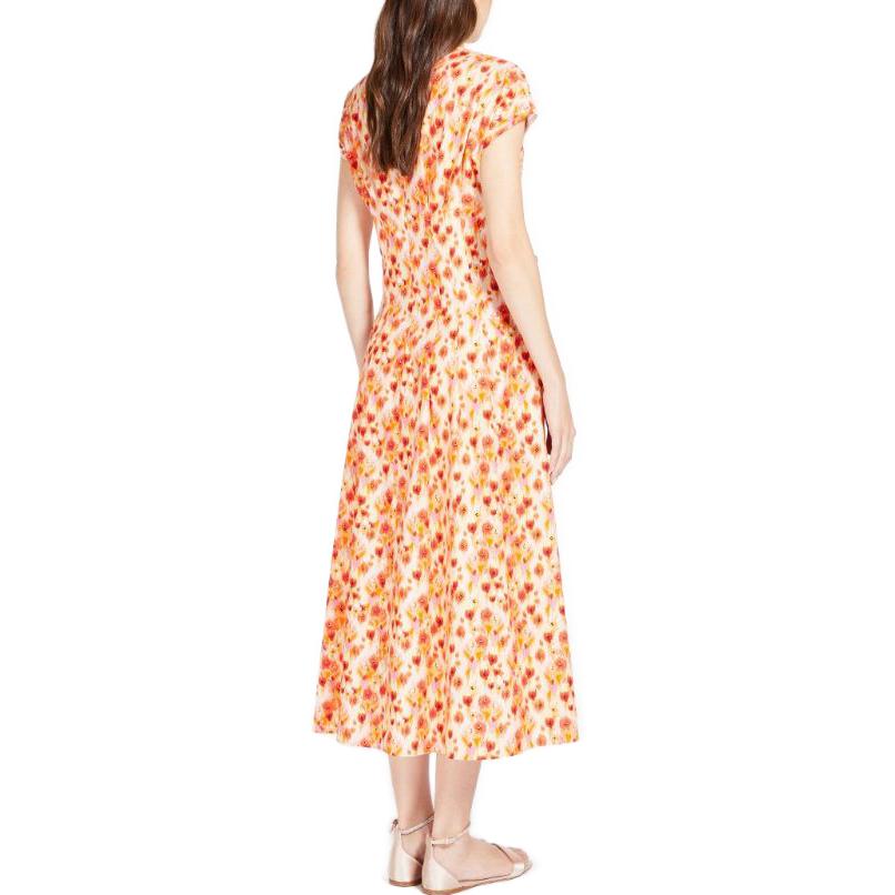 Purchase (Women) 'S Max Mara MaxMara Studio SS23 Digine Floral Print Waist Dress Women’s Orange Maxi 6221063106005-DIGIONE