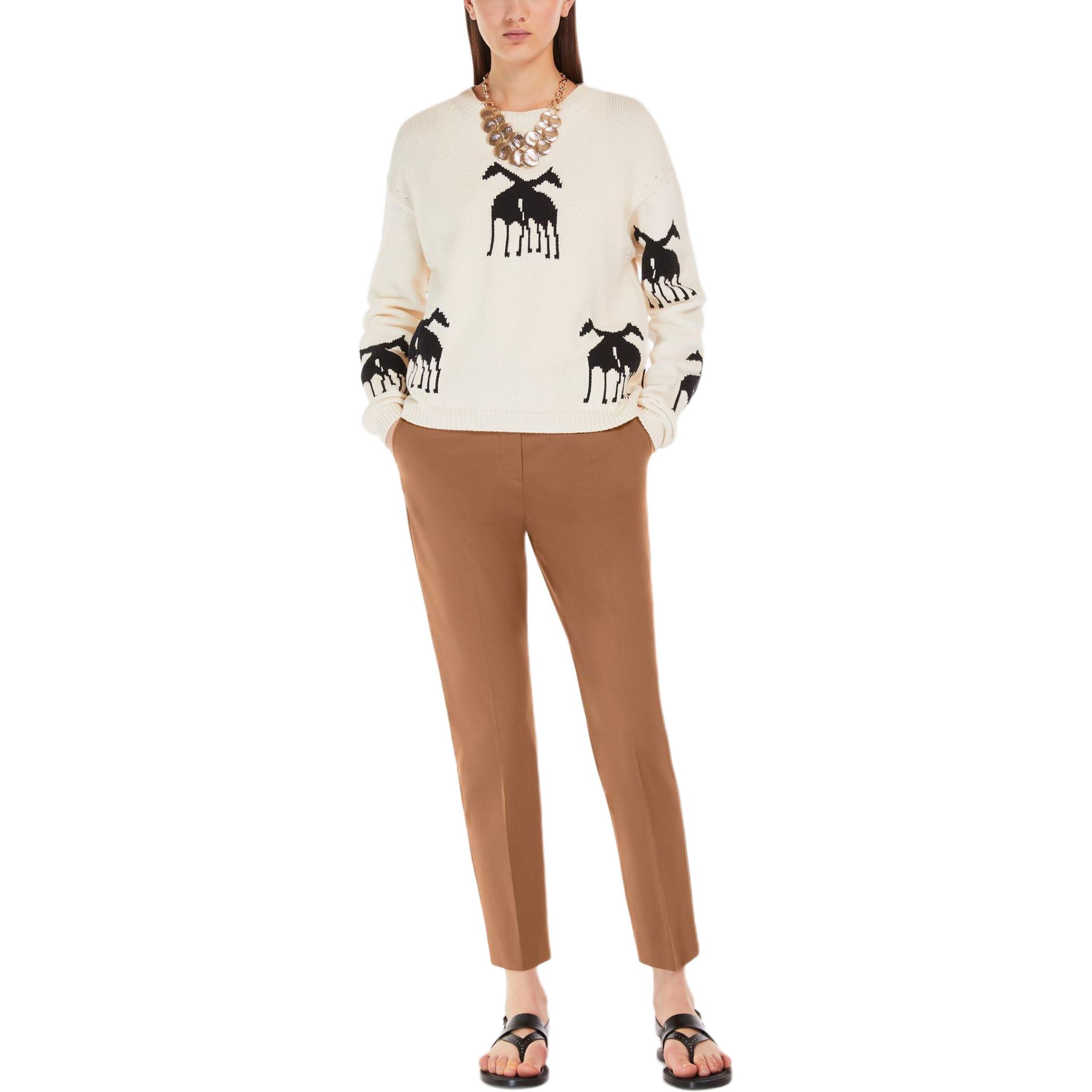 Lookbook (W) ''Pantalón cigarrillo de cintura alta Max Mara Studio Stemma Mujer Casual Tabaco'' 6131064206013-STEMMA