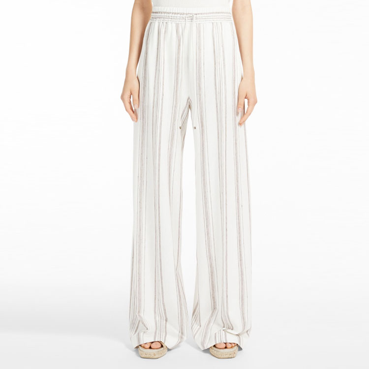 Lookbook (W) Pantalones Casuales Rayados Sueltos Mujer Blancos ''S Max Mara MaxMara Sultano. 1781012206001-SULTANO