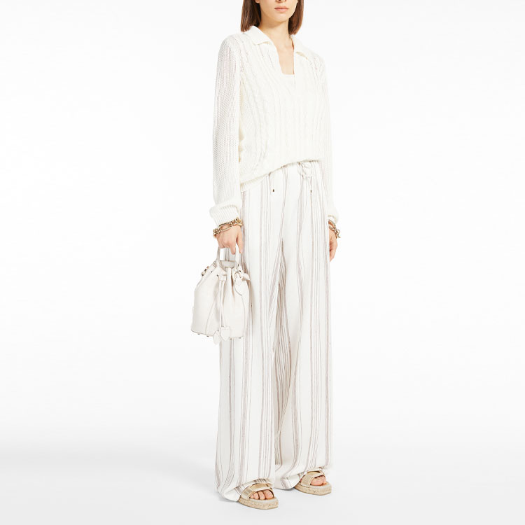 Purchase (W) Pantalones Casuales Rayados Sueltos Mujer Blancos ''S Max Mara MaxMara Sultano. 1781012206001-SULTANO