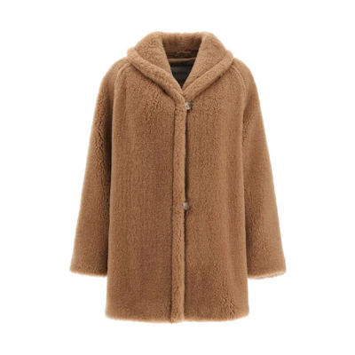 (Women) 'S Max Mara MaxMara TEDDY2 Brown Cashmere Silk Coat 10860303000-TEDDY2