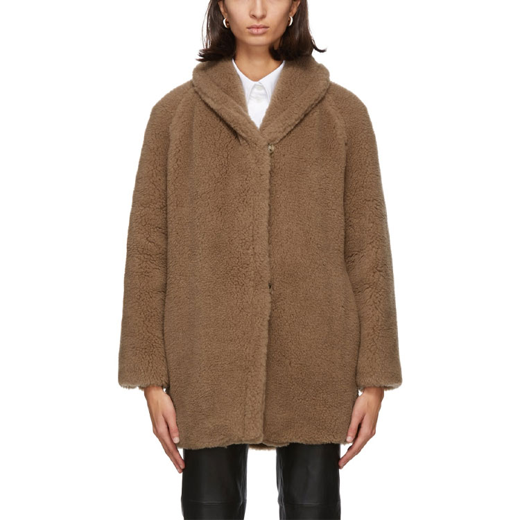 (Women) 'S Max Mara MaxMara TEDDY2 Brown Cashmere Silk Coat 10860303000-TEDDY2 圖 3