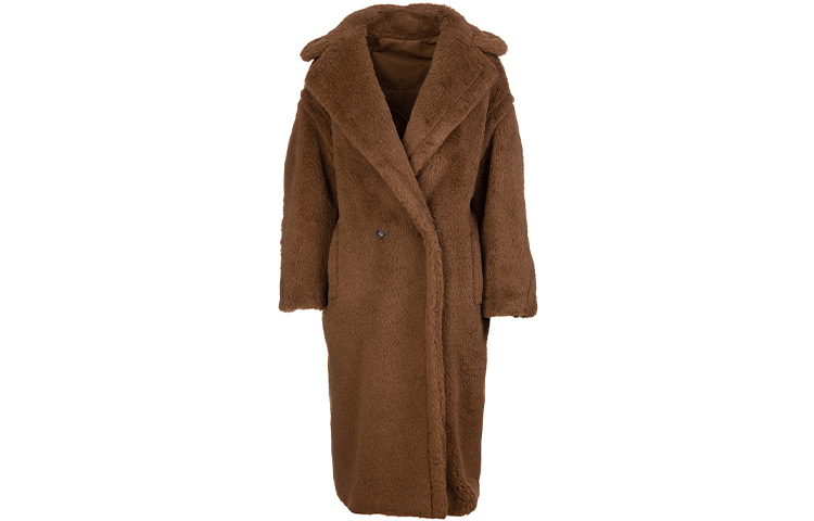 Lookbook (Women) 'S Max Mara MaxMara Teddy 1951 Anniversary Brown Double-Breasted Mid-Length Coat Women 10162916600-015