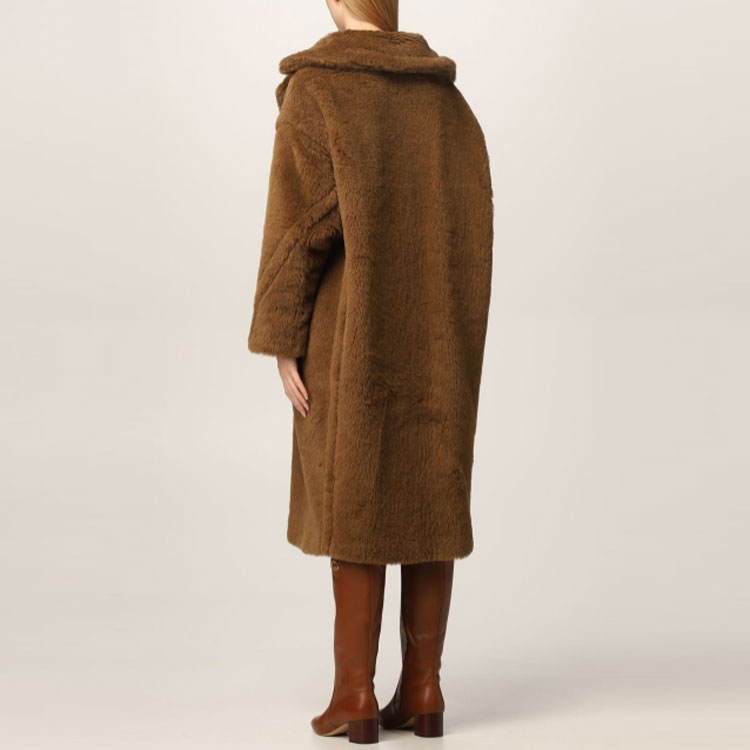 Purchase (Women) 'S Max Mara MaxMara Teddy 1951 Anniversary Brown Double-Breasted Mid-Length Coat Women 10162916600-015