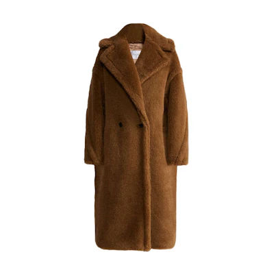 (Women) 'S Max Mara MaxMara Teddy Classic Long Coat for Women - Tobacco Brown 1016151306015-TEDGIRL