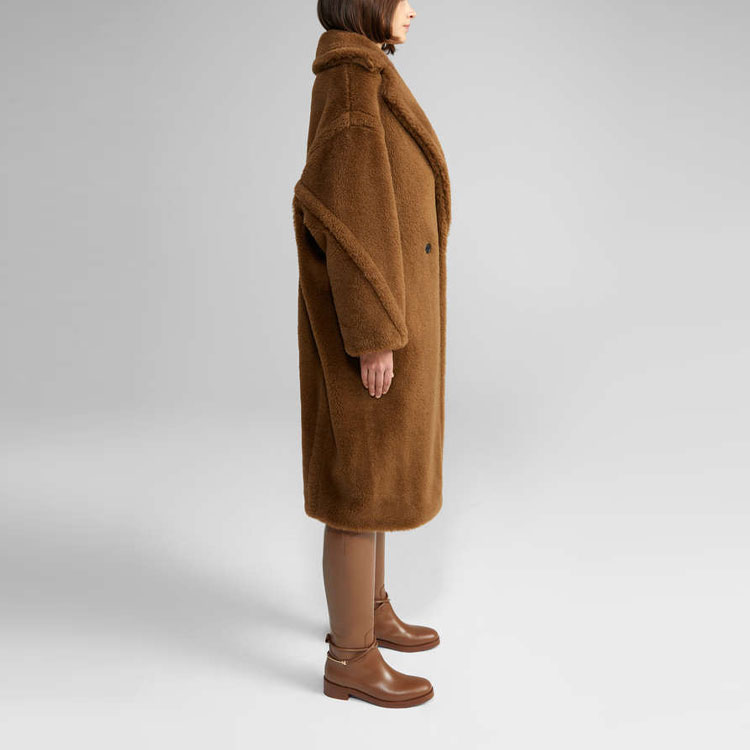 Purchase (Women) 'S Max Mara MaxMara Teddy Classic Long Coat for Women - Tobacco Brown 1016151306015-TEDGIRL