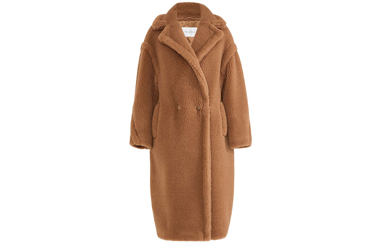 (Women) 'S Max Mara MaxMara Teddy Long Camel Coat Classic Teddy Bear Series 1016130906001-TEDDY