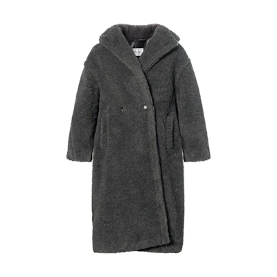 (Women) 'S Max Mara MaxMara Teddy Long Coat Classic Bear Deep Grey 1016070306001-TEDDY1