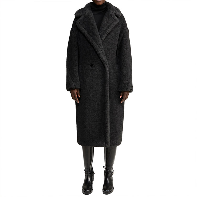 (Women) 'S Max Mara MaxMara Teddy Series Classic Long Black Coat 1016151306008-TEDGIRL 圖 3