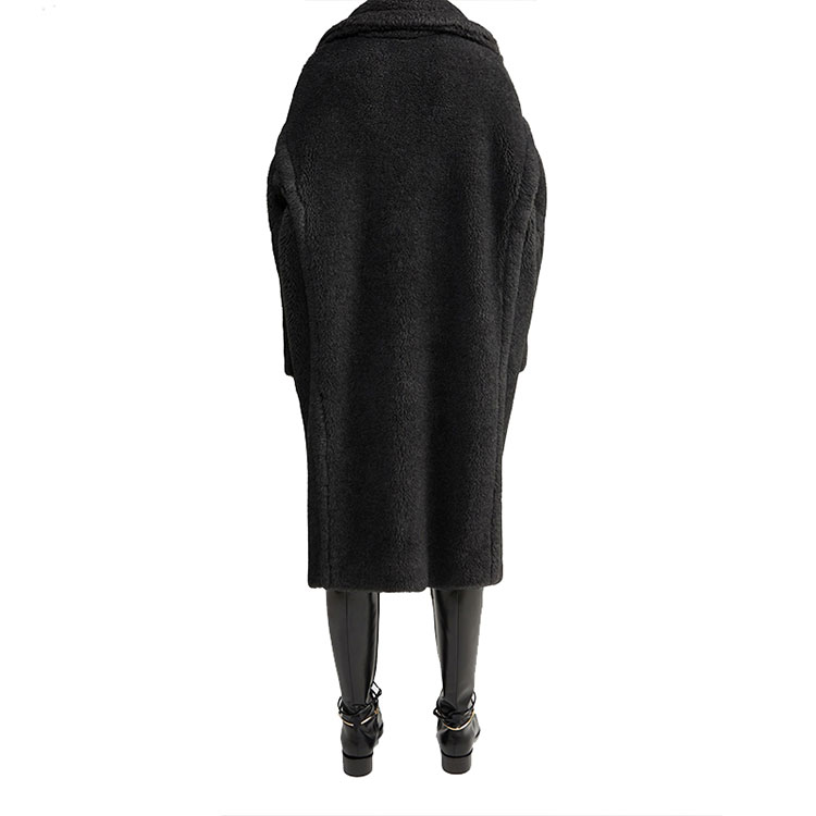(Women) 'S Max Mara MaxMara Teddy Series Classic Long Black Coat 1016151306008-TEDGIRL 圖 4